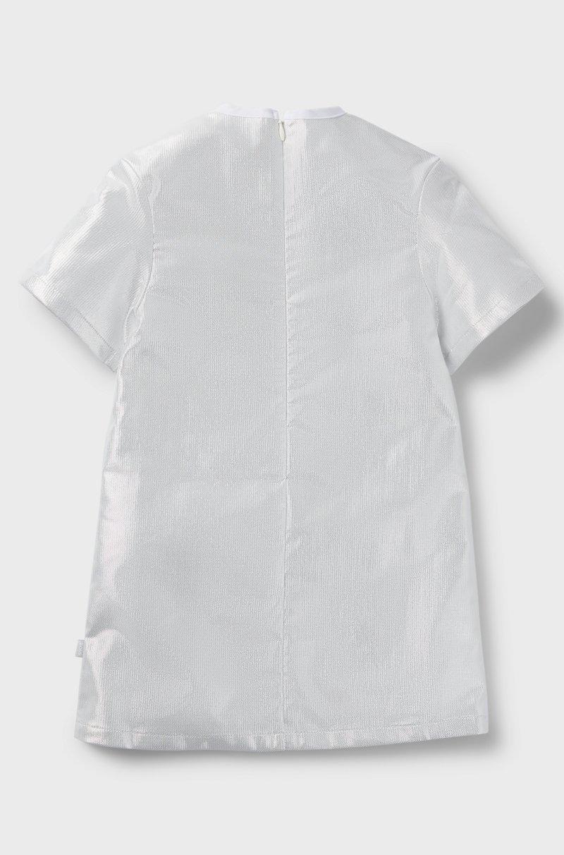Hugo Boss Vestido Estilo Camiseta Para Niños Con Efecto Metalizado Y Logo Estampado