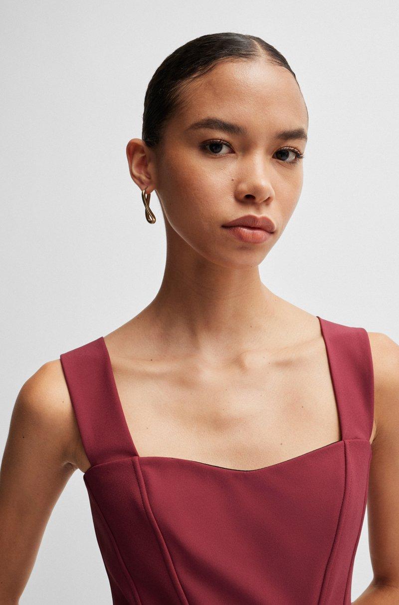 Hugo Boss Vestido Extra Slim Fit En Tejido Técnico Elástico