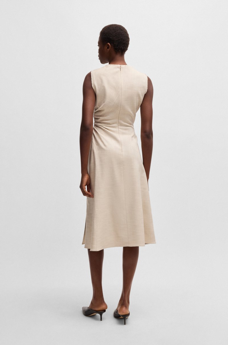 Hugo Boss Vestido Jaspeado Con Detalles Deshilachados Y Fruncidos