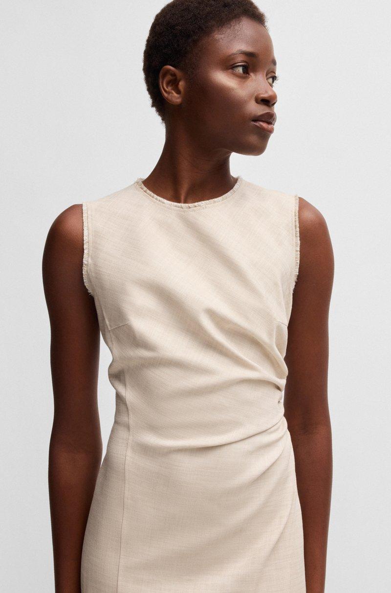 Hugo Boss Vestido Jaspeado Con Detalles Deshilachados Y Fruncidos