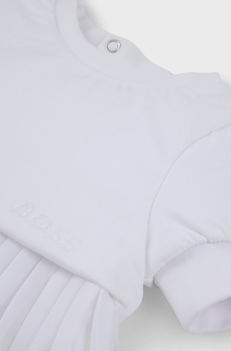 Hugo Boss Vestido Para Bebé Con Top De Punto Y Falda Plisada