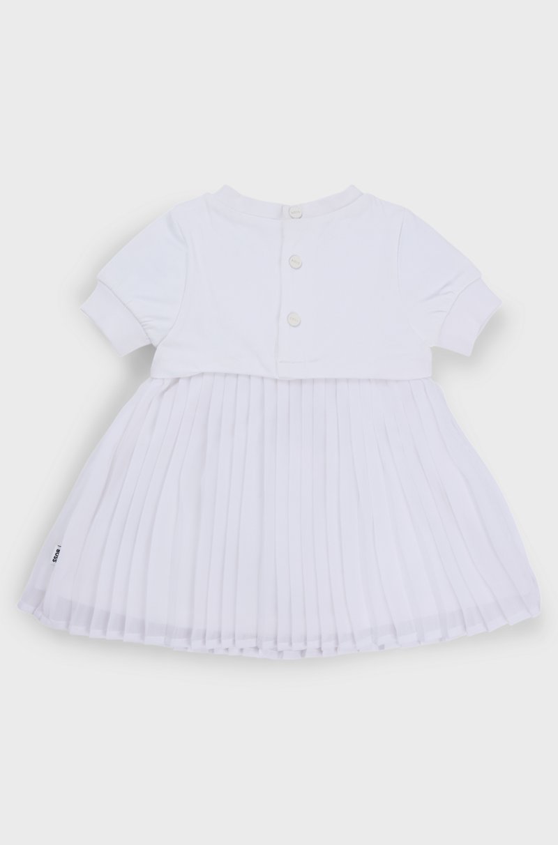 Hugo Boss Vestido Para Bebé Con Top De Punto Y Falda Plisada