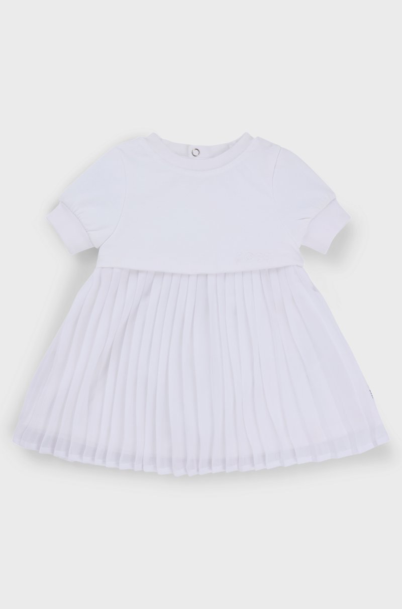 Hugo Boss Vestido para bebé con top de punto y falda plisada