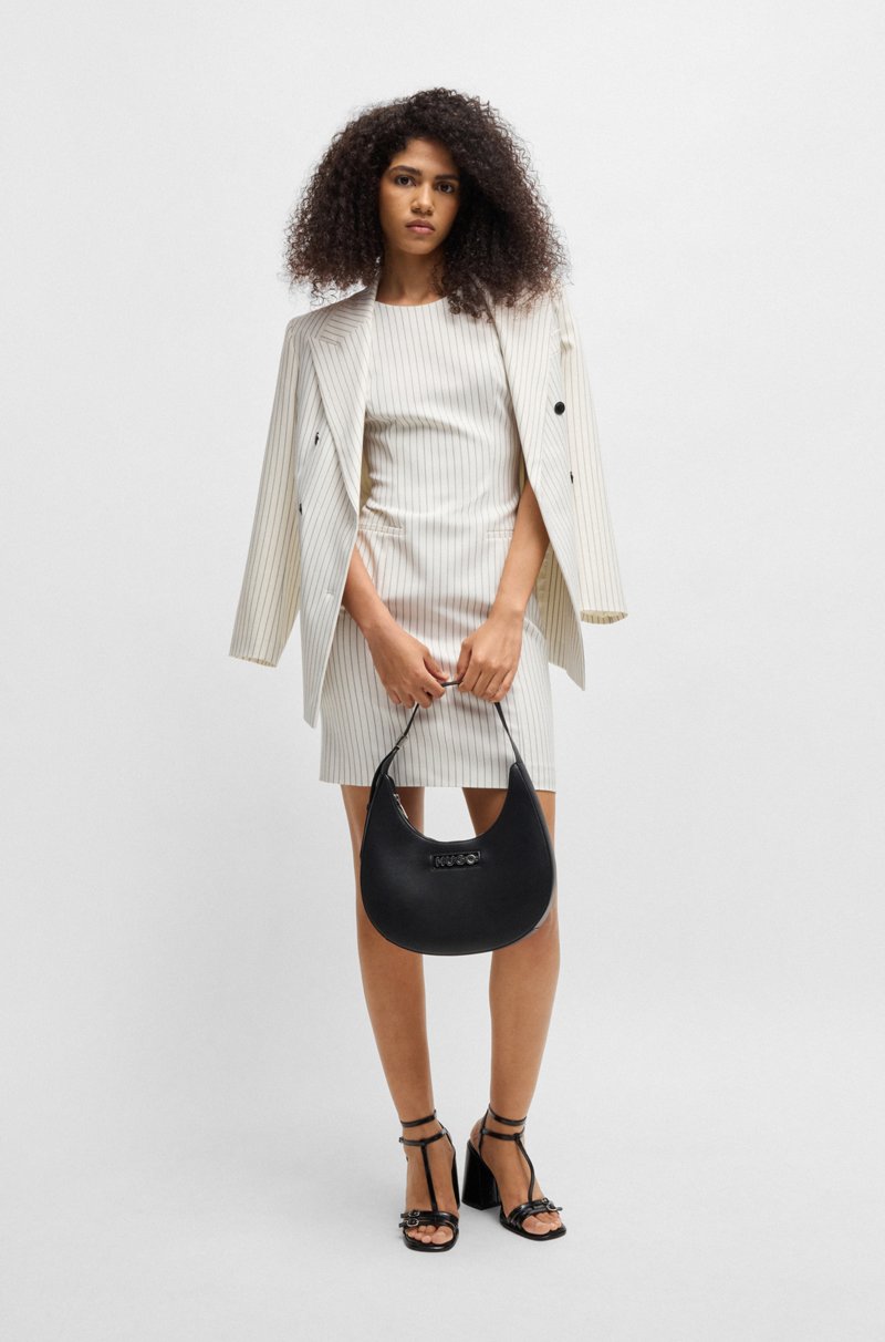 Hugo Boss Vestido recto con raya diplomática en tejido elástico