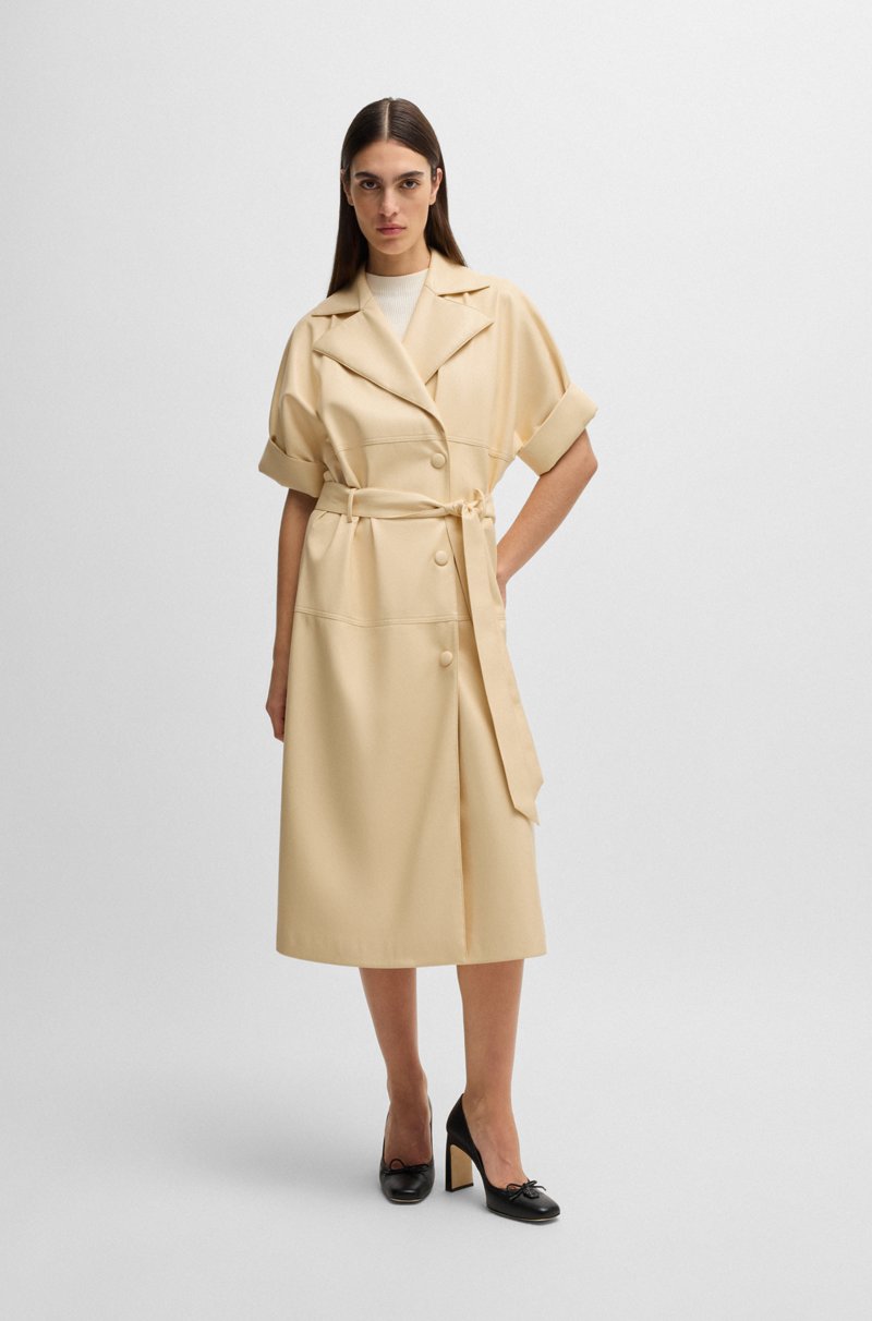 Hugo Boss Vestido relaxed fit estilo gabardina de piel sintética