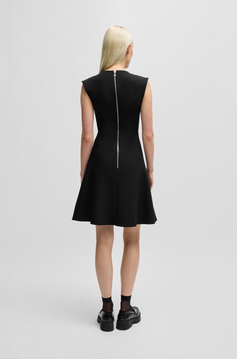 Hugo Boss Vestido Sin Mangas De Tejido Elástico Con Falda De Vuelo