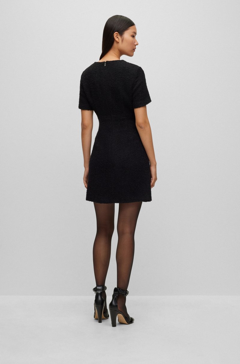 Hugo Boss Vestido Slim Fit De Tweed Con Detalle De Botón En Los Bolsillos