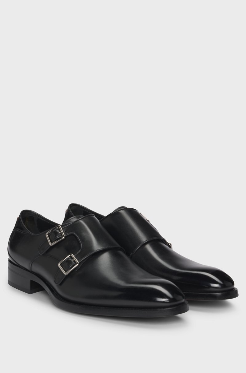 Hugo Boss Zapatos con hebilla doble en piel bruñida