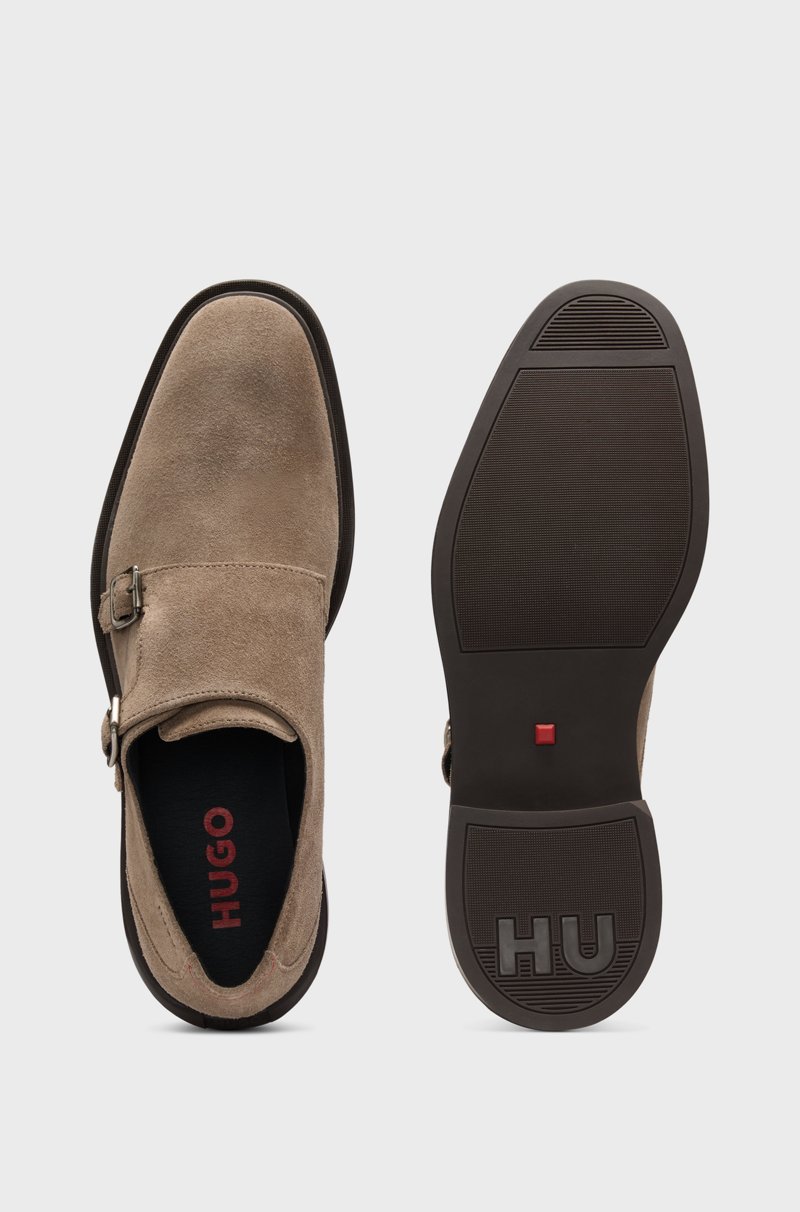 Hugo Boss Zapatos De Ante Con Hebilla Y Dos Correas