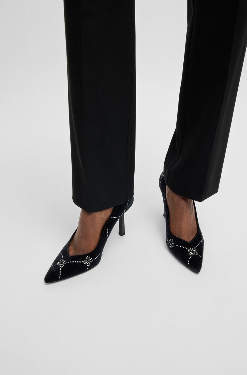 Hugo Boss Zapatos De Tacón Efecto Terciopelo Con Un Inconfundible Estampado De Tachuelas