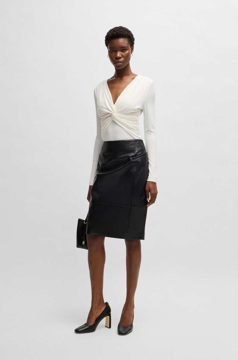 Hugo Boss Zapatos De Tacón En Piel De Napa Con Detalle De Monograma Double B