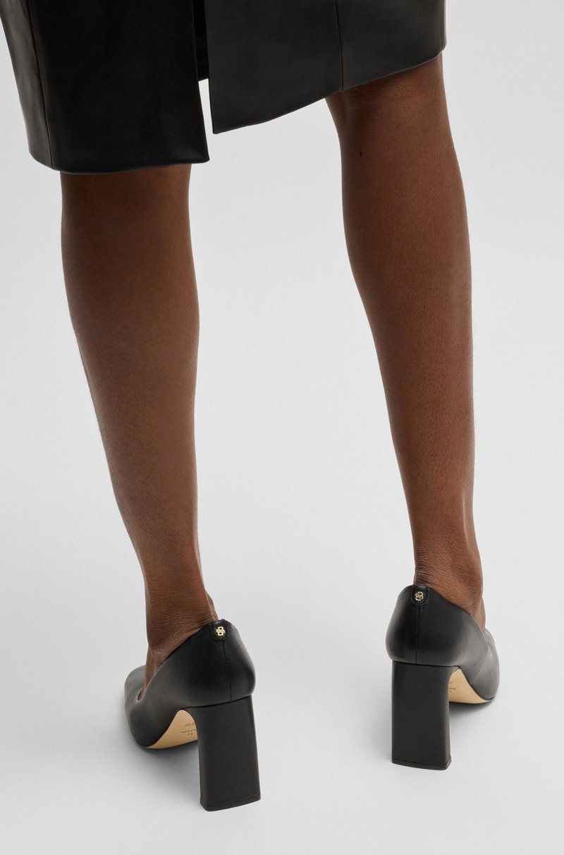 Hugo Boss Zapatos De Tacón En Piel De Napa Con Detalle De Monograma Double B