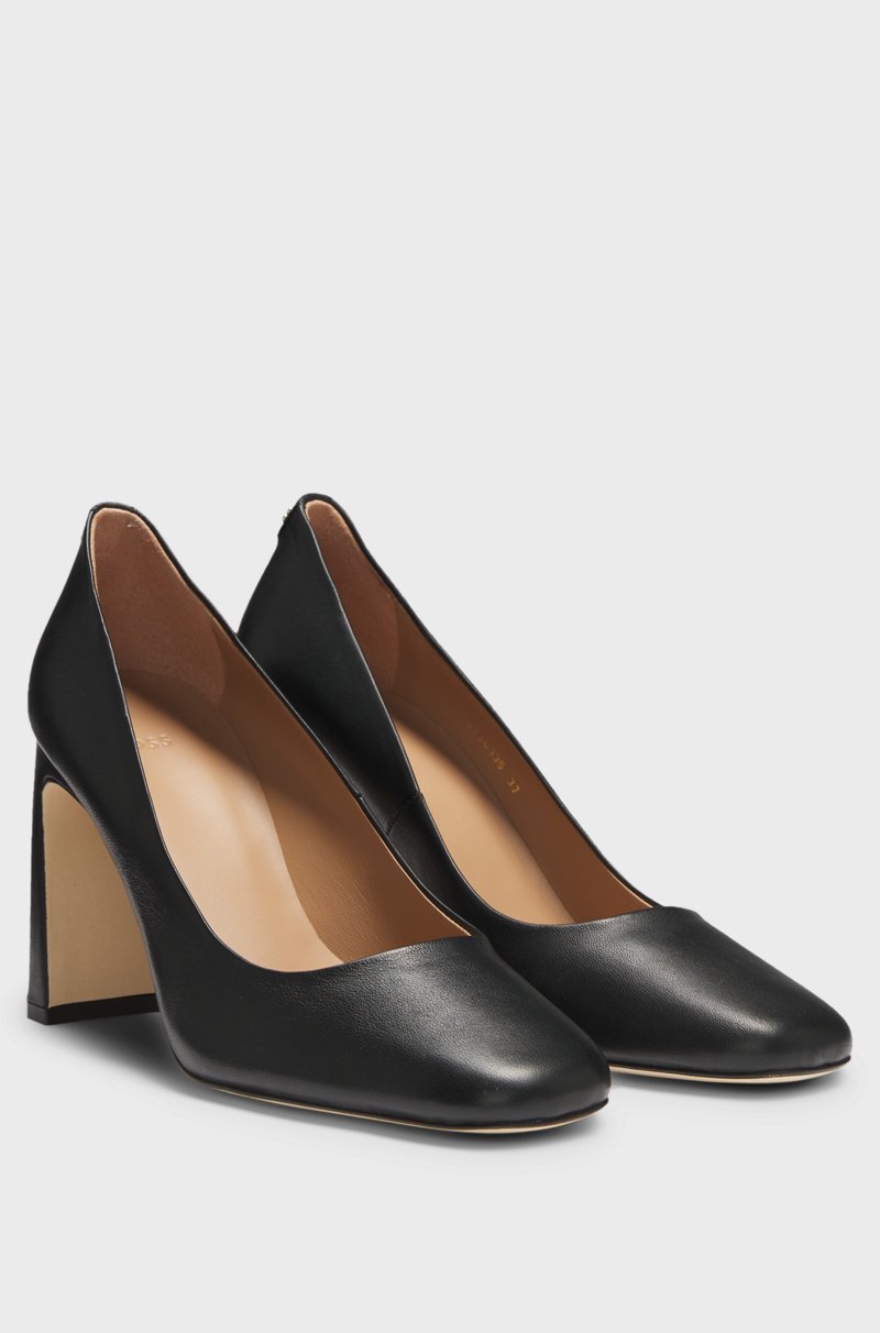 Hugo Boss Zapatos de tacón en piel de napa con detalle de monograma Double B