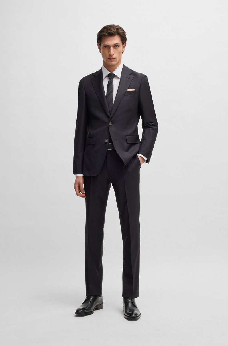 Hugo Boss Zapatos Derby De Piel Bruñida Con Detalles De Costuras