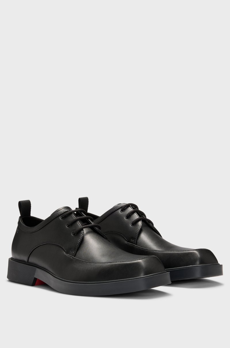Hugo Boss Zapatos Derby de piel cepillada con puntera cuadrada
