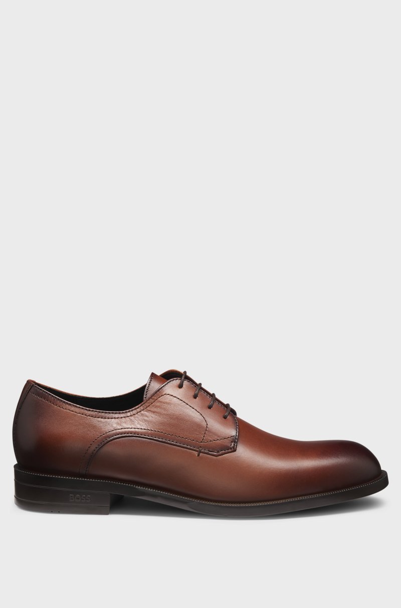 Hugo Boss Zapatos Derby De Piel Con Costuras Dobles