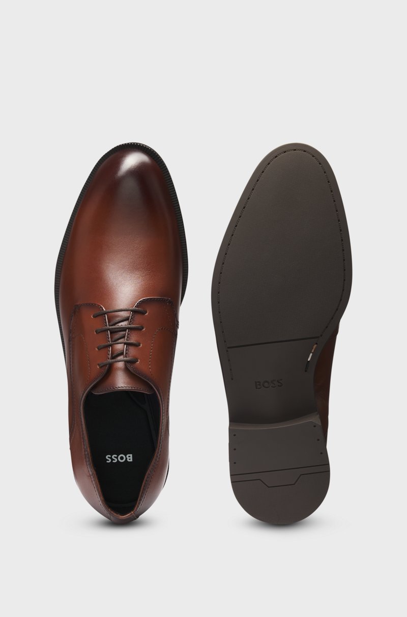 Hugo Boss Zapatos Derby De Piel Con Costuras Dobles