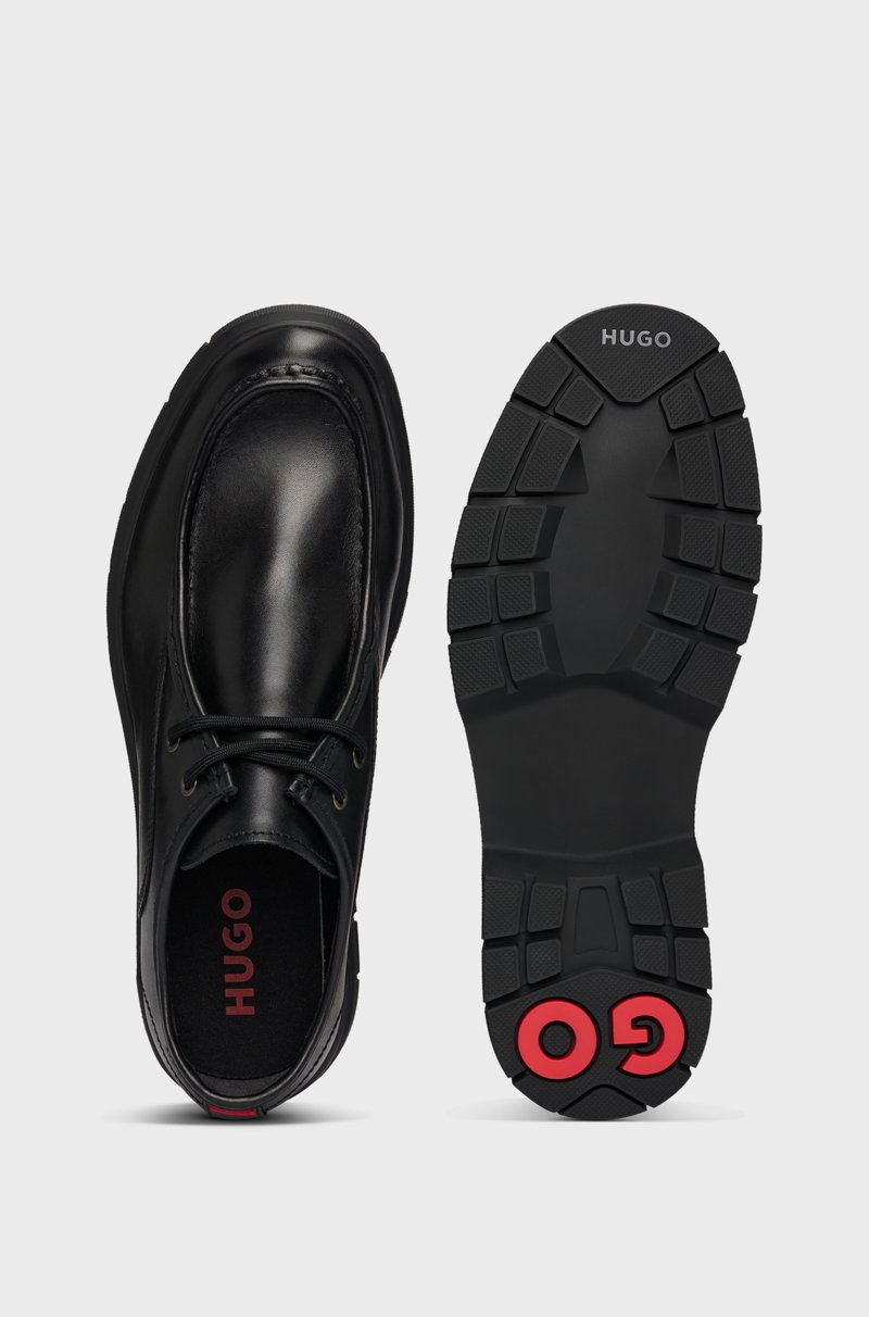 Hugo Boss Zapatos Derby De Piel Con Costuras Dobles