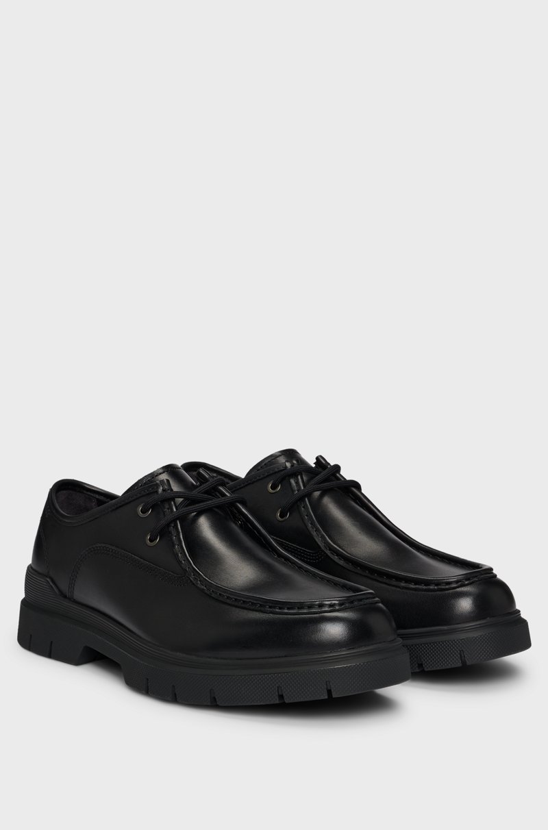 Hugo Boss Zapatos Derby de piel con costuras dobles