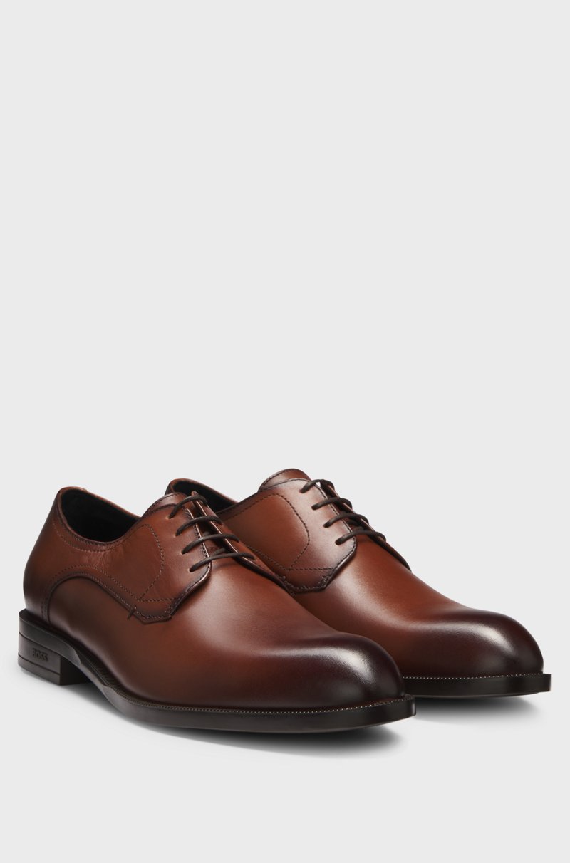 Hugo Boss Zapatos Derby de piel con costuras dobles