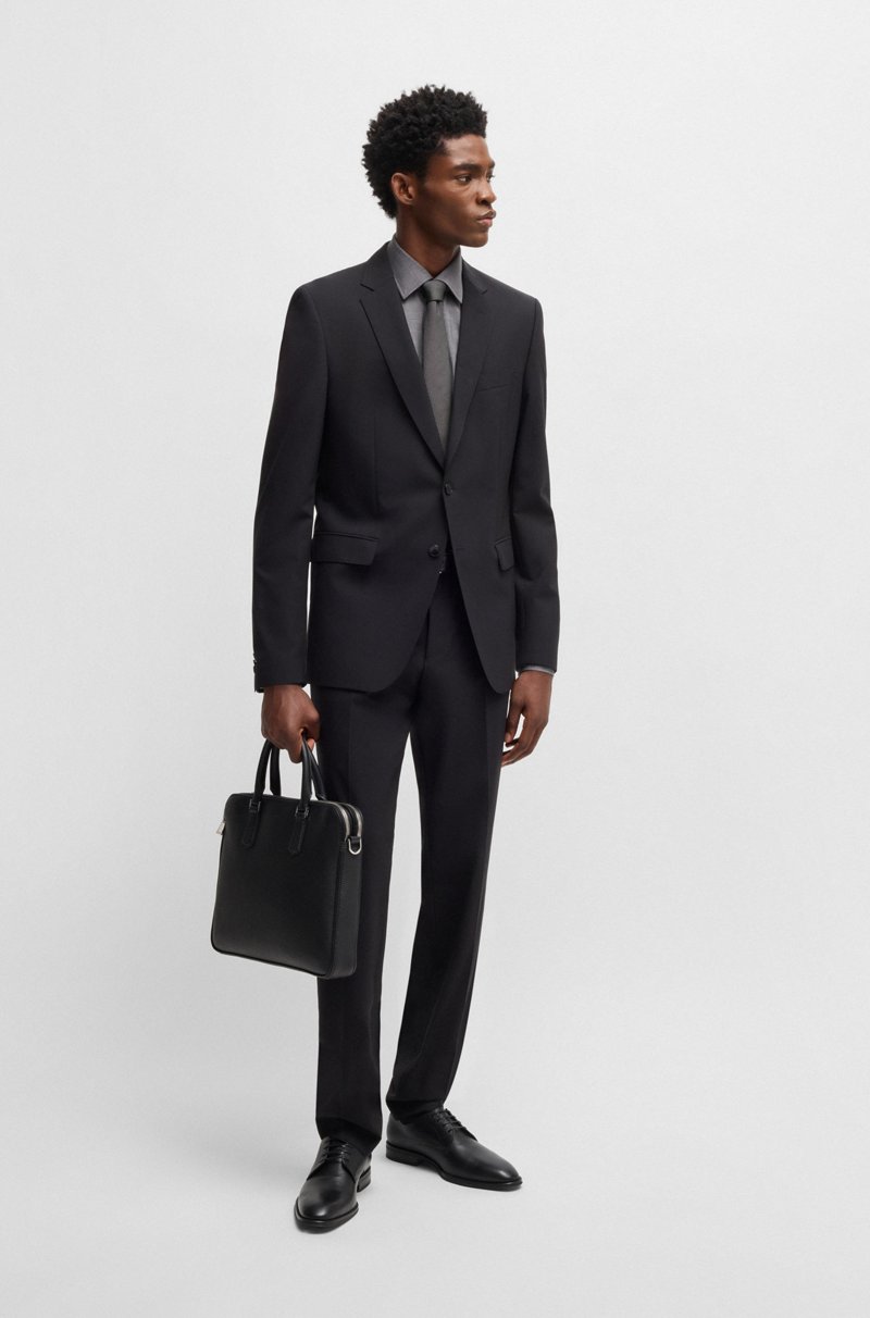 Hugo Boss Zapatos Derby De Piel Con Detalles De Costuras