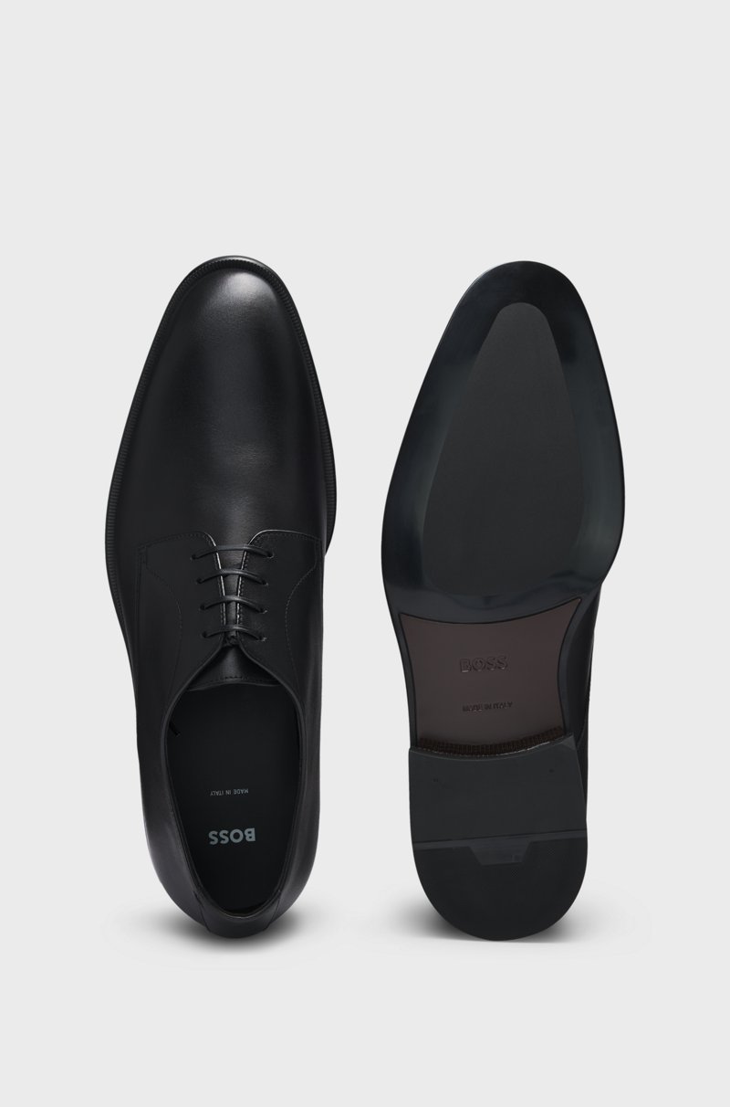 Hugo Boss Zapatos Derby De Piel Con Detalles De Costuras