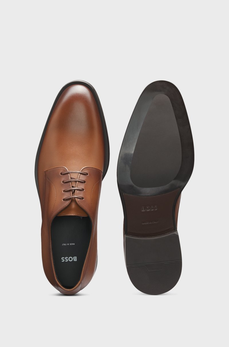 Hugo Boss Zapatos Derby De Piel Con Detalles De Costuras