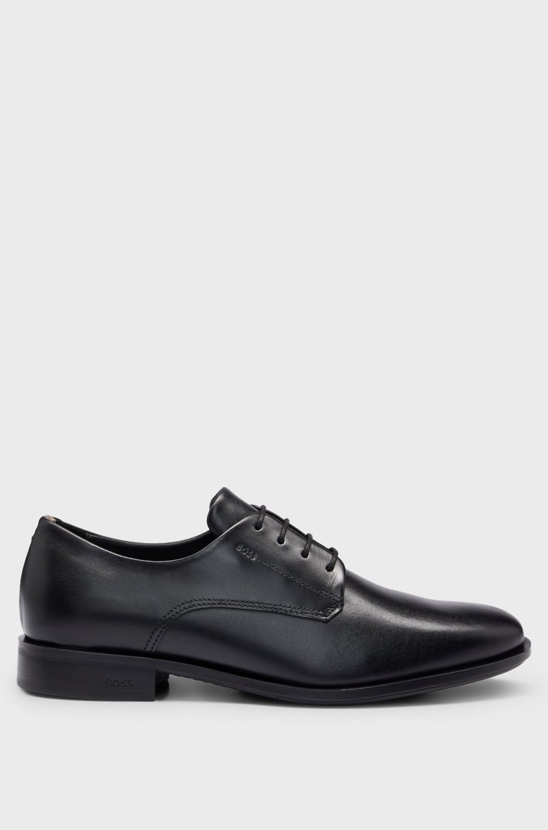 Hugo Boss Zapatos Derby De Piel Con Ribetes De La Marca