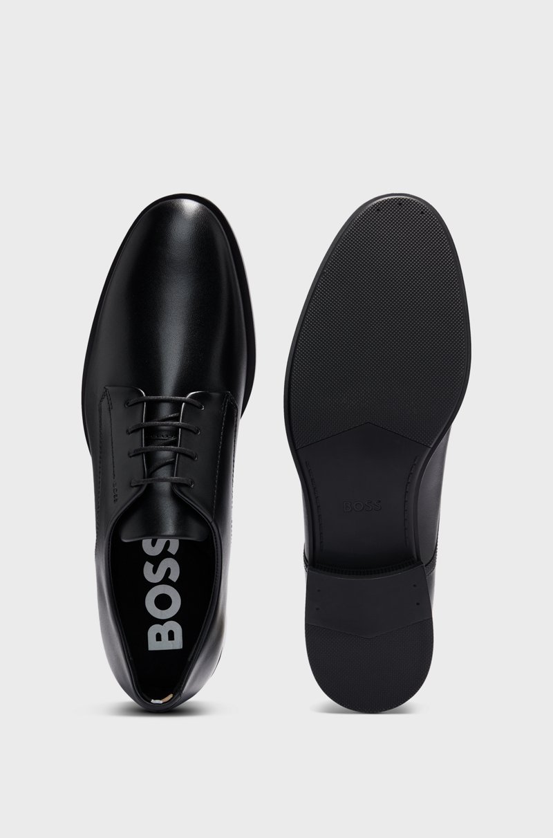 Hugo Boss Zapatos Derby De Piel Con Ribetes De La Marca