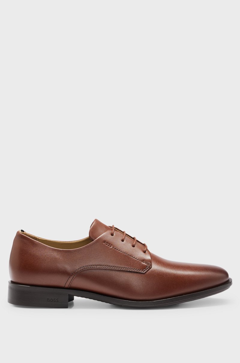 Hugo Boss Zapatos Derby De Piel Con Ribetes De La Marca