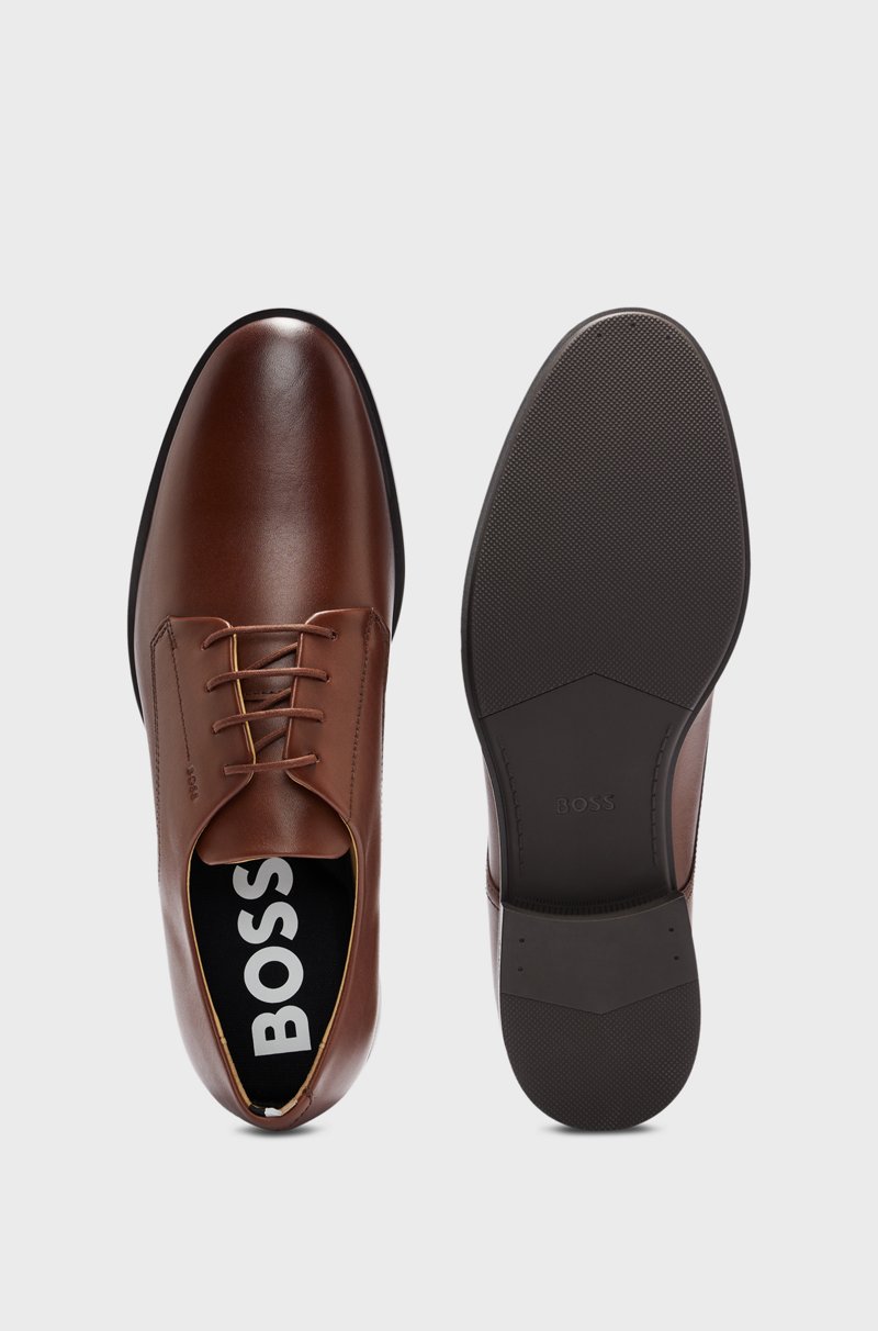 Hugo Boss Zapatos Derby De Piel Con Ribetes De La Marca