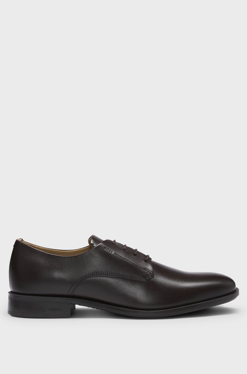 Hugo Boss Zapatos Derby De Piel Con Ribetes De La Marca