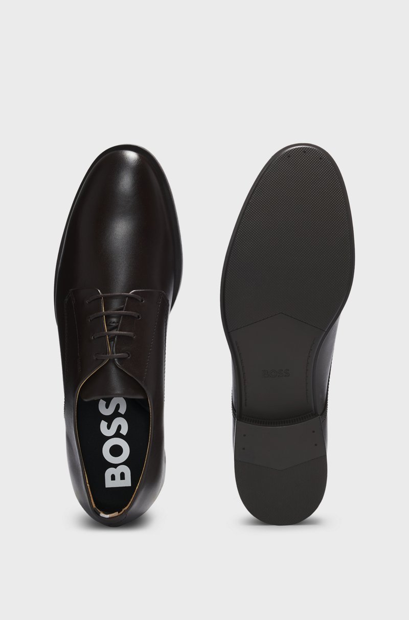 Hugo Boss Zapatos Derby De Piel Con Ribetes De La Marca