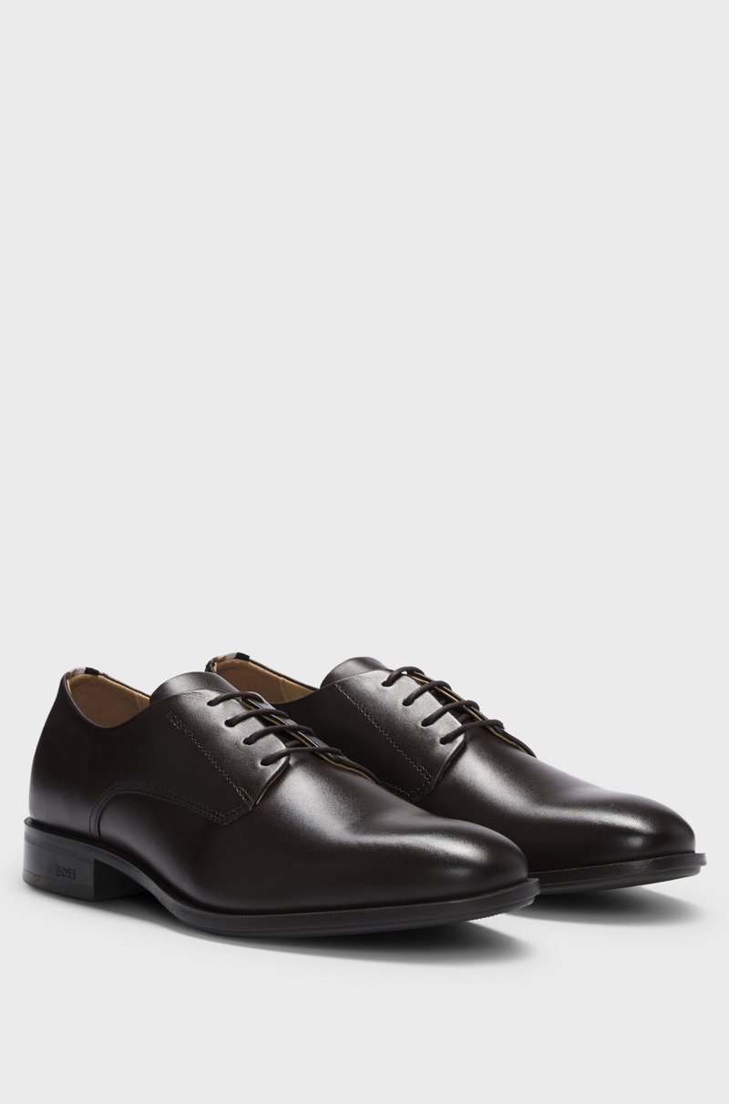 Hugo Boss Zapatos Derby de piel con ribetes de la marca