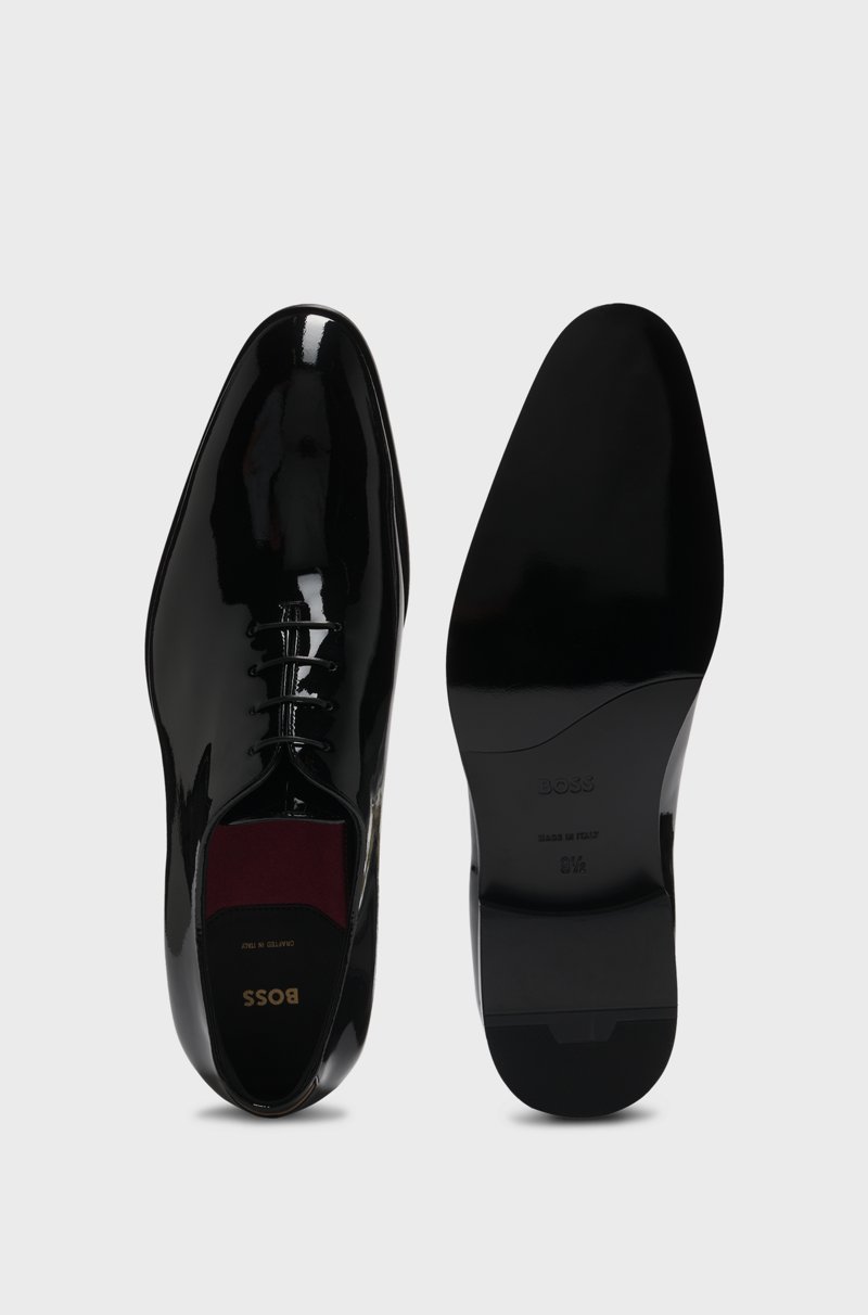 Hugo Boss Zapatos Oxford De Charol Con Ribete En El Collarín