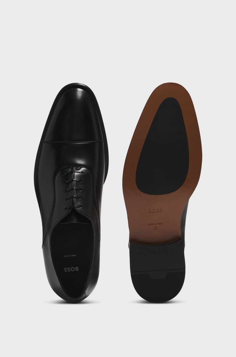 Hugo Boss Zapatos Oxford De Piel Lisa Con Puntera Marcada