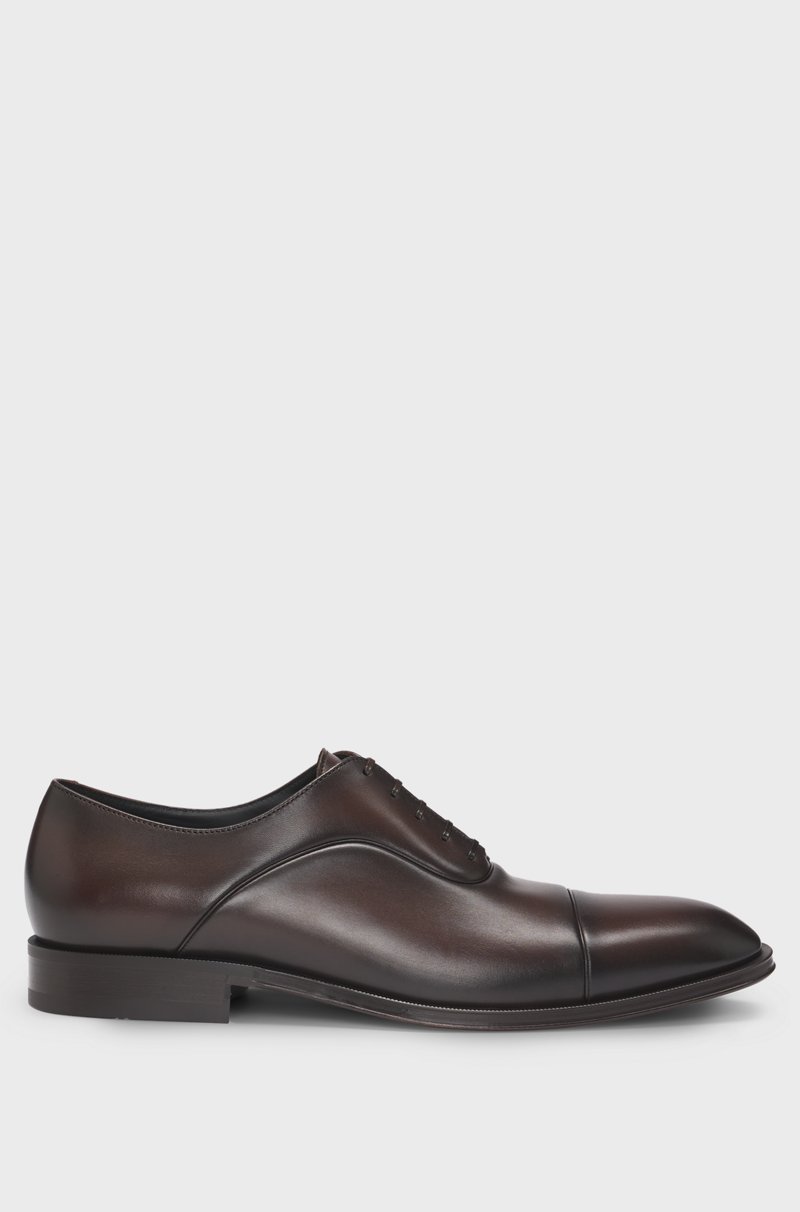 Hugo Boss Zapatos Oxford De Piel Lisa Con Puntera Marcada