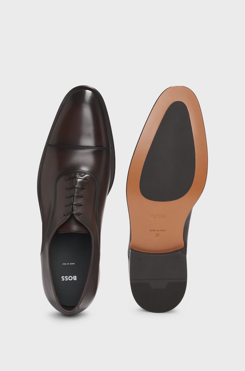 Hugo Boss Zapatos Oxford De Piel Lisa Con Puntera Marcada