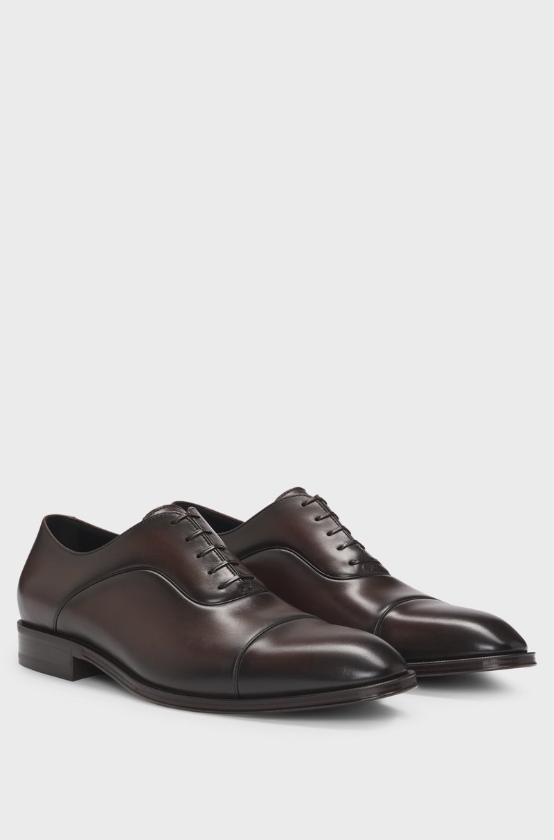 Hugo Boss Zapatos Oxford de piel lisa con puntera marcada