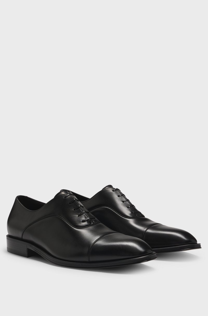 Hugo Boss Zapatos Oxford de piel lisa con puntera marcada Hugo Boss Zapatos Oxford de piel lisa con puntera marcada