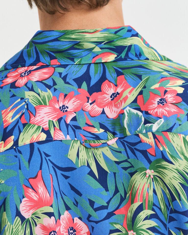 Gant Camisa De Manga Corta Relaxed Fit Con Estampado Tropical