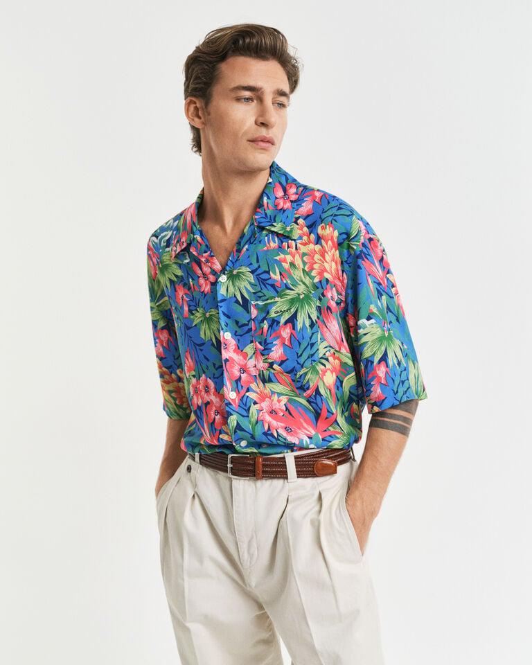 Gant Camisa de manga corta Relaxed Fit con estampado tropical