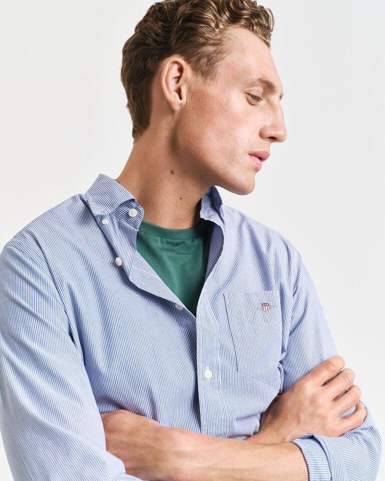 Gant Camisa De Popelina Clásica A Rayas Finas Regular Fit