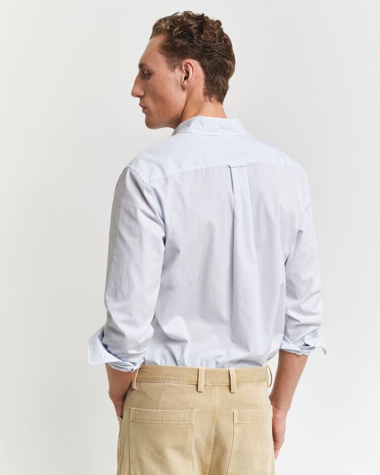 Gant Camisa De Popelina Clásica A Rayas Finas Regular Fit