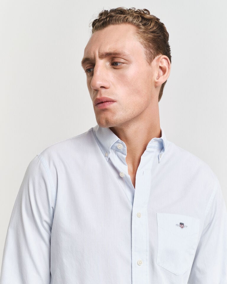 Gant Camisa De Popelina Clásica A Rayas Finas Regular Fit