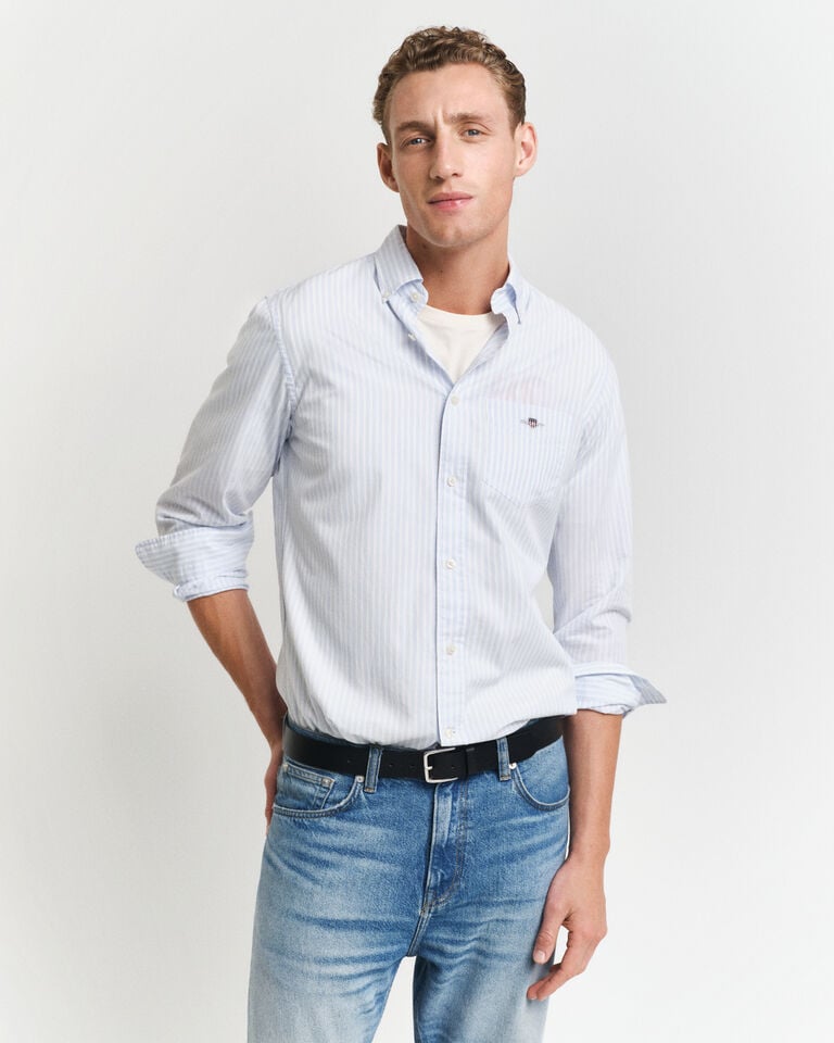 Gant Camisa de popelina clásica de rayas Regular Fit