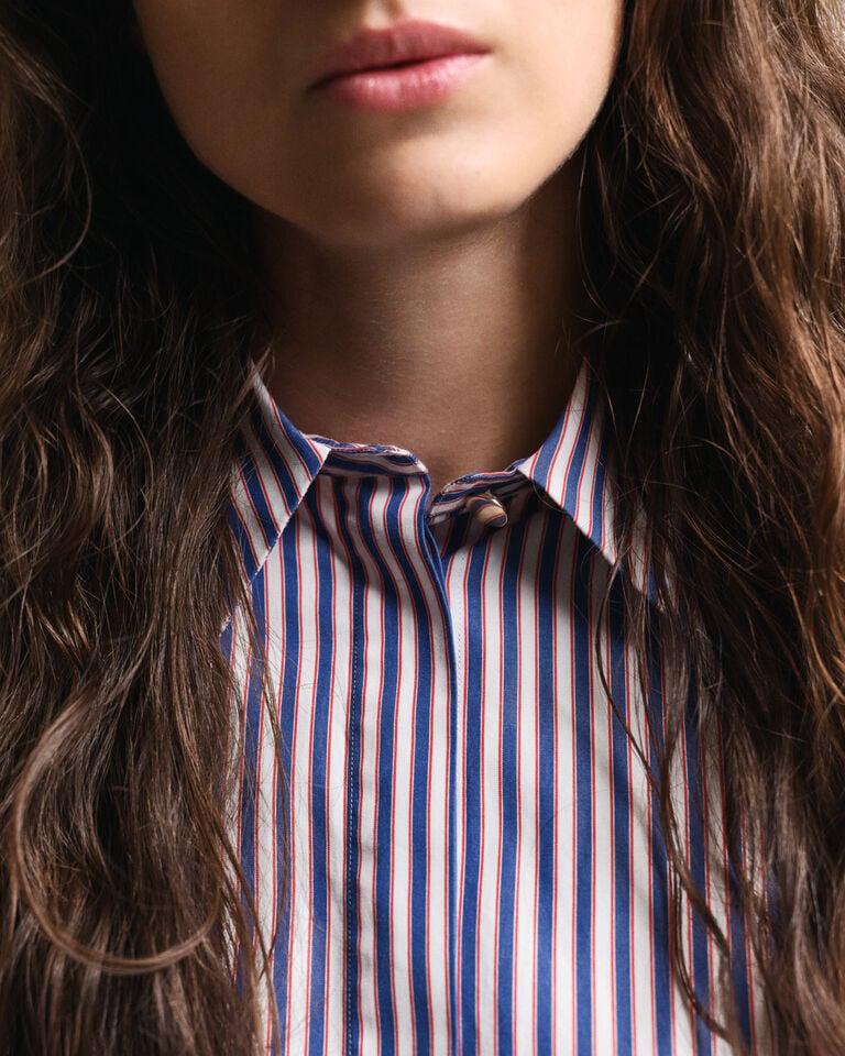 Gant Camisa De Rayas Con Mangas Voluminosas Relaxed Fit