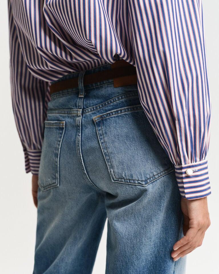 Gant Camisa De Rayas Con Mangas Voluminosas Relaxed Fit