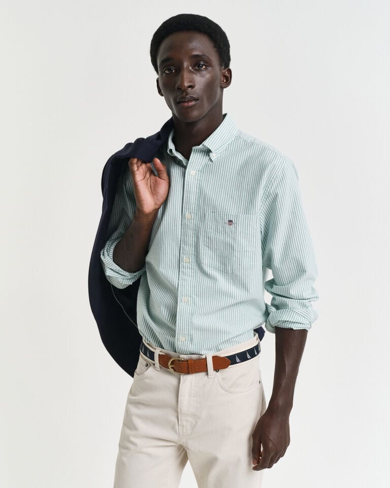 Gant Camisa Oxford clásica Regular Fit de rayas finas