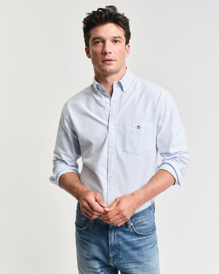 Gant Camisa Oxford clásica Regular Fit de rayas finas